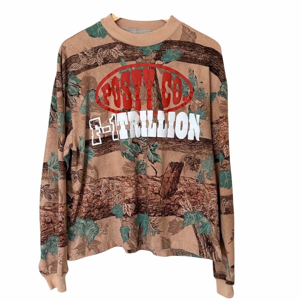 POST MALONE Posty Co. Merch F-1 Trillion Camo Long Sleeve Shirt, Size Large